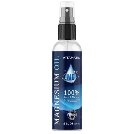 Vitamatic Pure Magnesium Oil Spray - 8 OZ - USP Grade Magnesium Spray, No Unhealthy Trace Minerals
