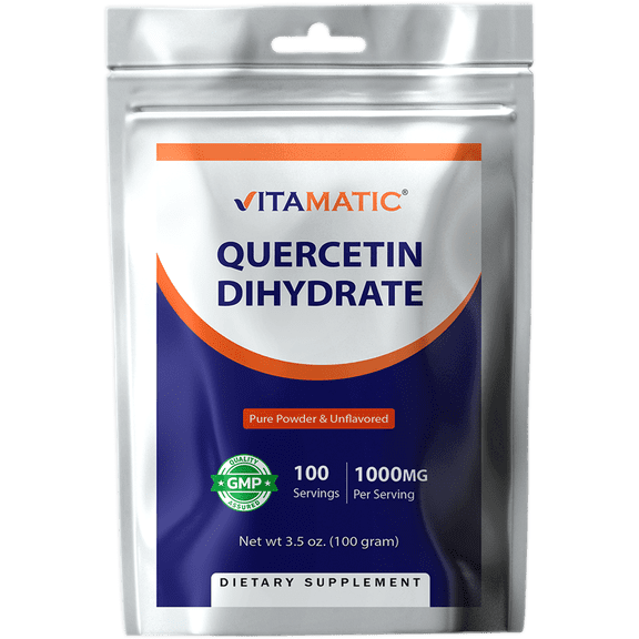 Vitamatic Quercetin Dihydrate Powder 1000 mg | Pure & Unflavored | Non-GMO | Dietary Supplement - 100 Grams