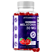 Vitamatic Sugar Free Melatonin 30mg per Gummy - 60 Servings - 60 Vegetarian Gummies - Non-Habit Forming Supplement