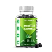 Vitamatic Moringa Gummies   Sugar-Free Botanical Extract   Green Superfood Supplement   Vegan, Pectin-Based, Non-GMO   Plant-Based Gummies   60 Count