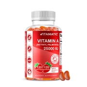 Vitamatic Sugar-Free Vitamin A 25000 IU Gummies, Natural Strawberry, 120 Count, 4.65 oz