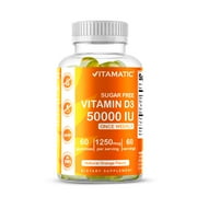 Vitamatic Sugar Free Vitamin D3 50,000 IU Weekly Supplement - 60 Pectin Based Gummies