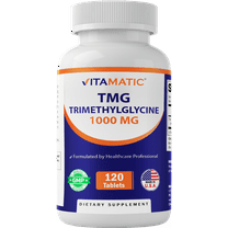 Vitamatic TMG Supplements 1000mg - Trimethylglycine - Betaine Anhydrous - 120 Tablets - 120 Servings - Non-GMO & Gluten Free