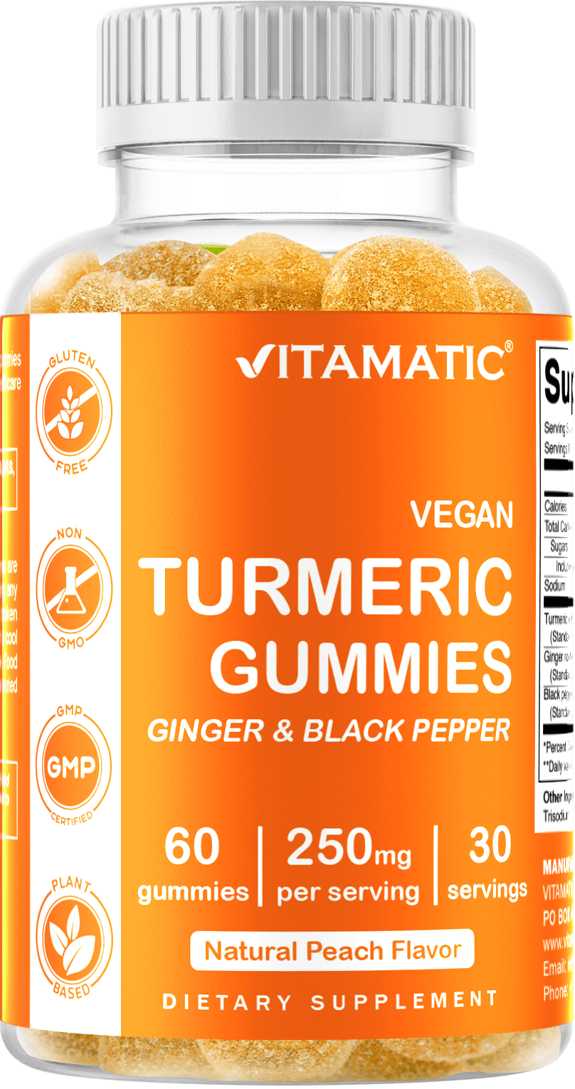 Vitamatic Turmeric Gummies with Ginger & Black Pepper Extract 95