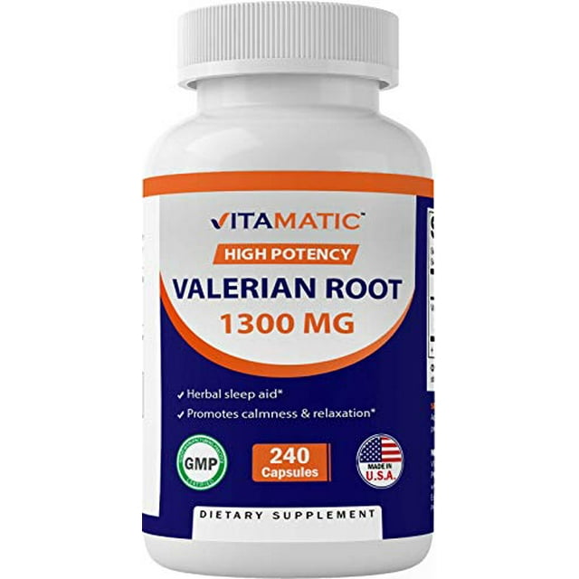 Vitamatic Valerian Root 1300 mg 240 Capsules 4X Concentrated Extract