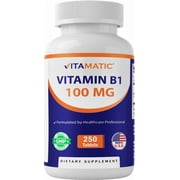 Vitamatic Vitamin B1 As Thiamine Mononitrate 100 mg - 250 Vegetarian Tablets