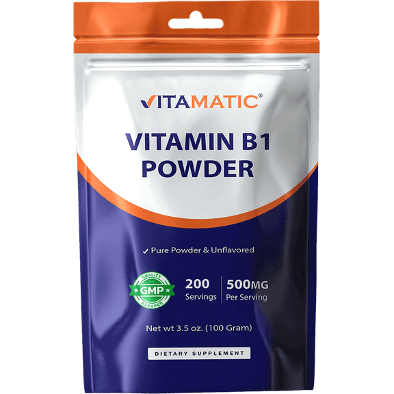 Vitamatic Vitamin B1 Pure Powder - 100 Grams (Thiamine Mononitrate)
