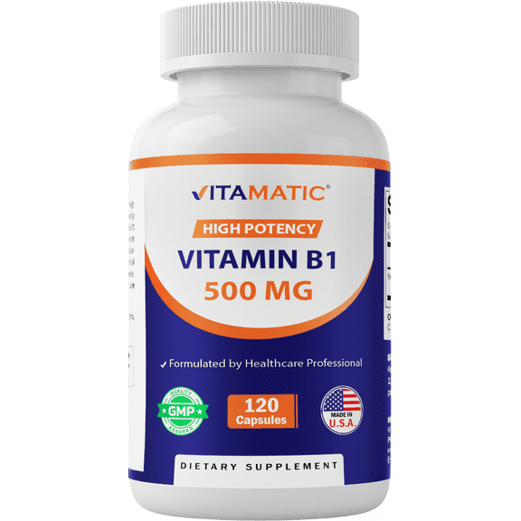 Vitamatic Vitamin B1 (Thiamine) 500mg, 120 Capsule