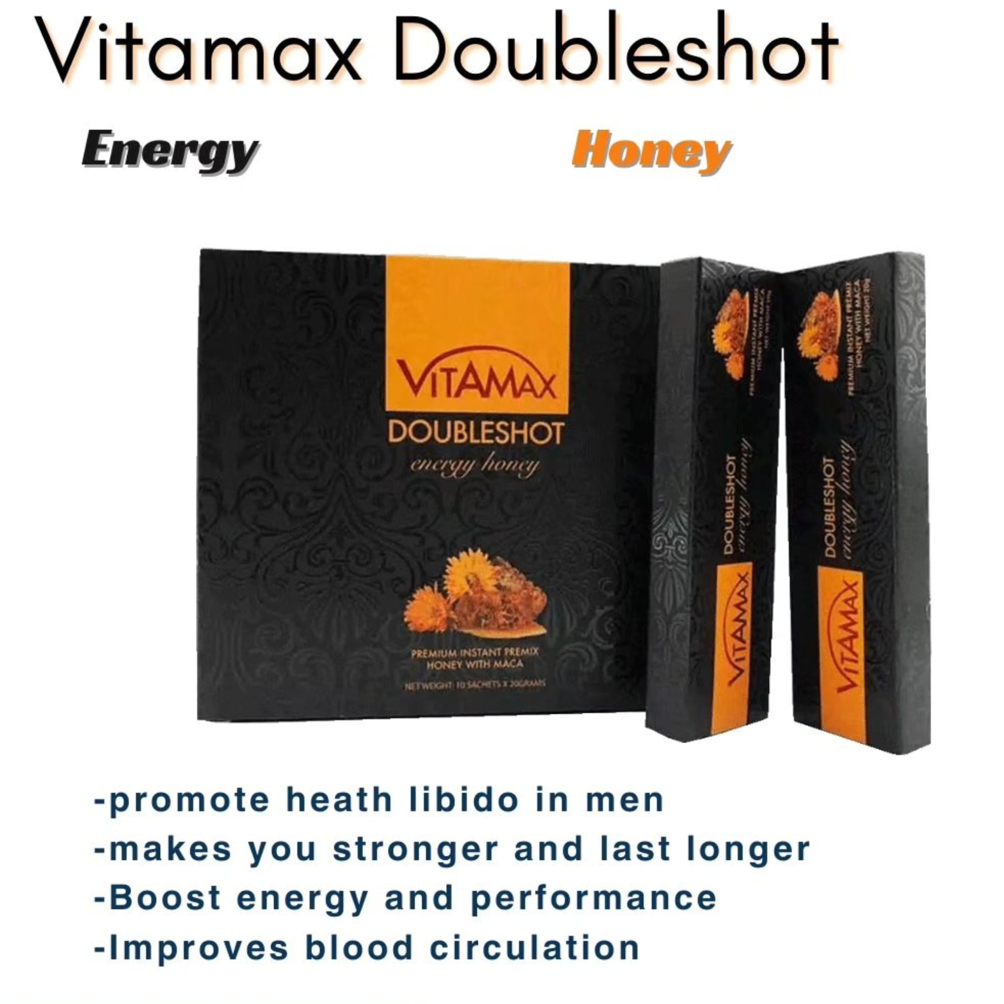 Vitamax Doubleshoot Energy Honey (10 Sachets), Pack of 1