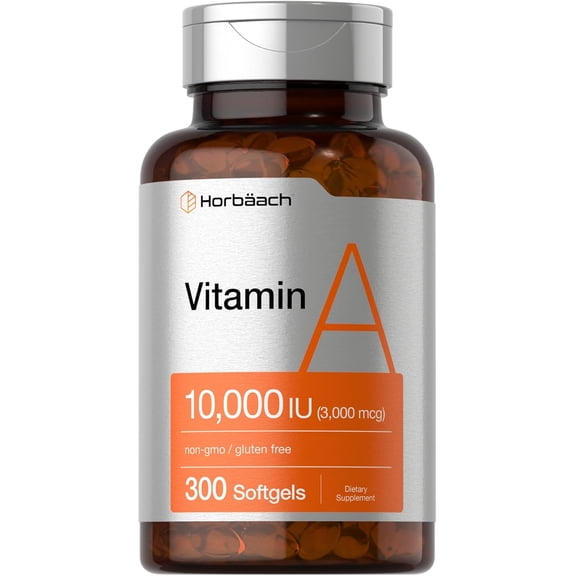 Vitamin A 10000 IU | 300 Softgels | Premium Supplement | by Horbaach
