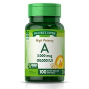 Vitamin A 10000 IU (3000 mcg) | 100 Softgel Capsules | By Nature's Truth