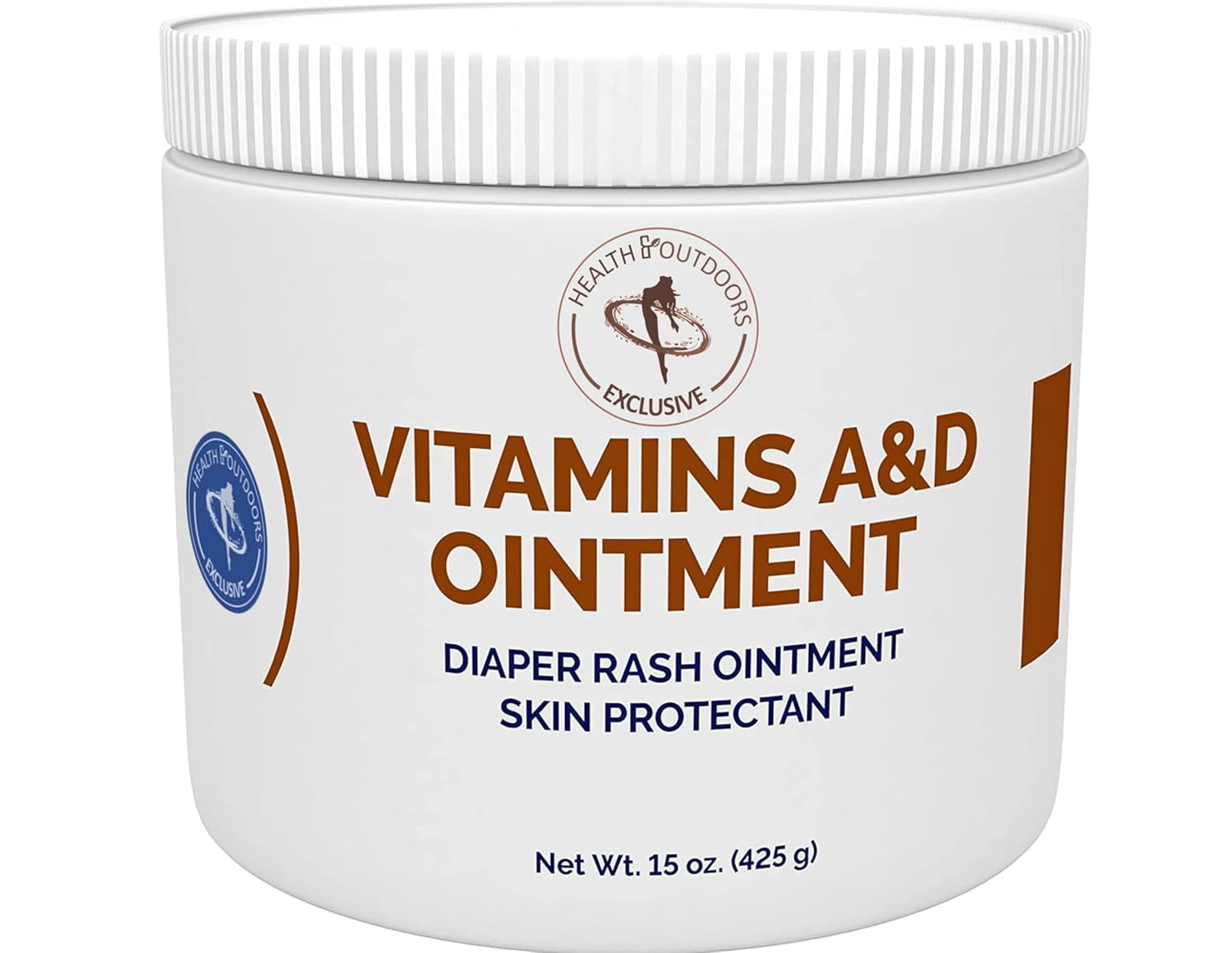 Vitamin A & D Ointment 15 Oz Jar, Skin Protectant for Diaper Rash, Cuts ...