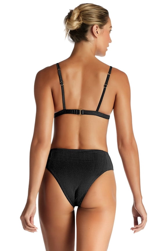 Vitamin A Women's Sienna High Waist Bikini Bottoms, Black, S