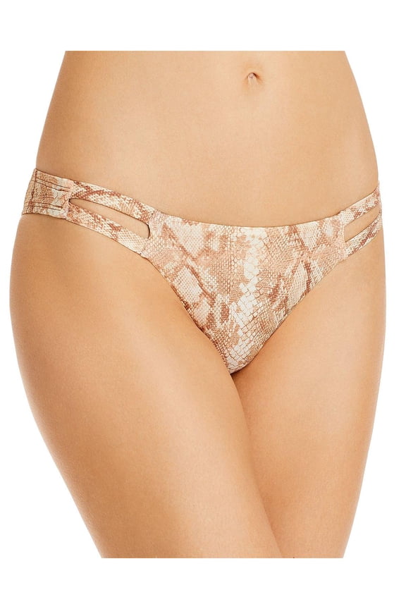 Vitamin A Womens Snake Print Cut-Out Swim Bottom Separates