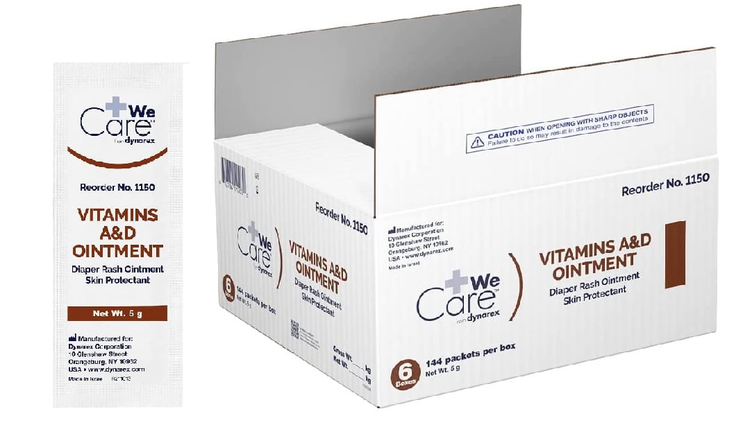 Vitamin A and D Ointment 144 packets Diaper Rash, Skin Protectant