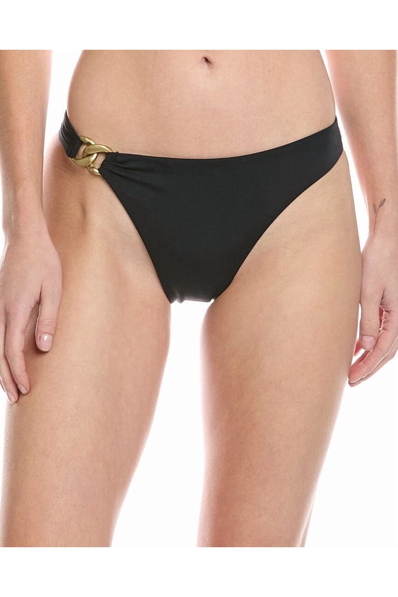 Vitamin A womens Luxe Link Cheeky Bikini Bottom, l, Black