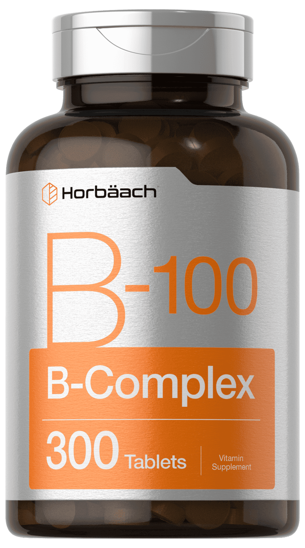 Vitamin B-100 Complex | 300 Vegetarian Tablets | by Horbaach