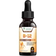 Vitamin B12 Drops - Extra Strength Methylcobalamin Super B Complex - B-12 Liquid Drops for Immune Support, Energy, Heart Health & Metabolism Support - Raspberry Flavored, Bottled in USA - 2 Fl Oz