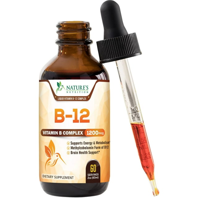 Vitamin B 12 Complex Drops 1200 mcg, Fast Absorption Liquid B12 Support
