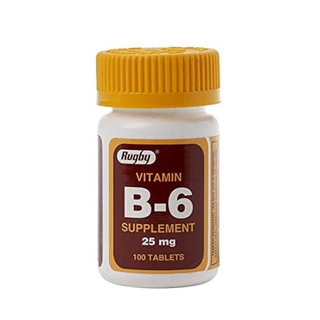 Vitamin B-6 25 mg, 100 Tablets, Watson Rugby