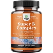 Natures Craft Vitamin B Complex Adult Multivitamin for Energy and Immune Support, 100 Tablets