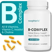 Noophoric Vitamin B Complex - B12, B9, B7, B6, B5, B3, B2, B1, C, Inositol, Choline, 60 Capsules