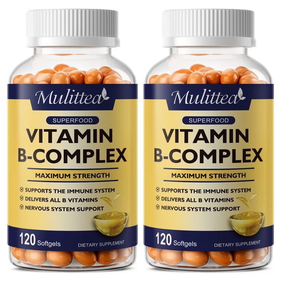 Vitamin B Complex Capsules- B Vitamins Including B12, B2, B6, Folic Acid - Vitamin B Supplement - Support Healthy Energy Metabolism - 240 Vegetarian Capsules