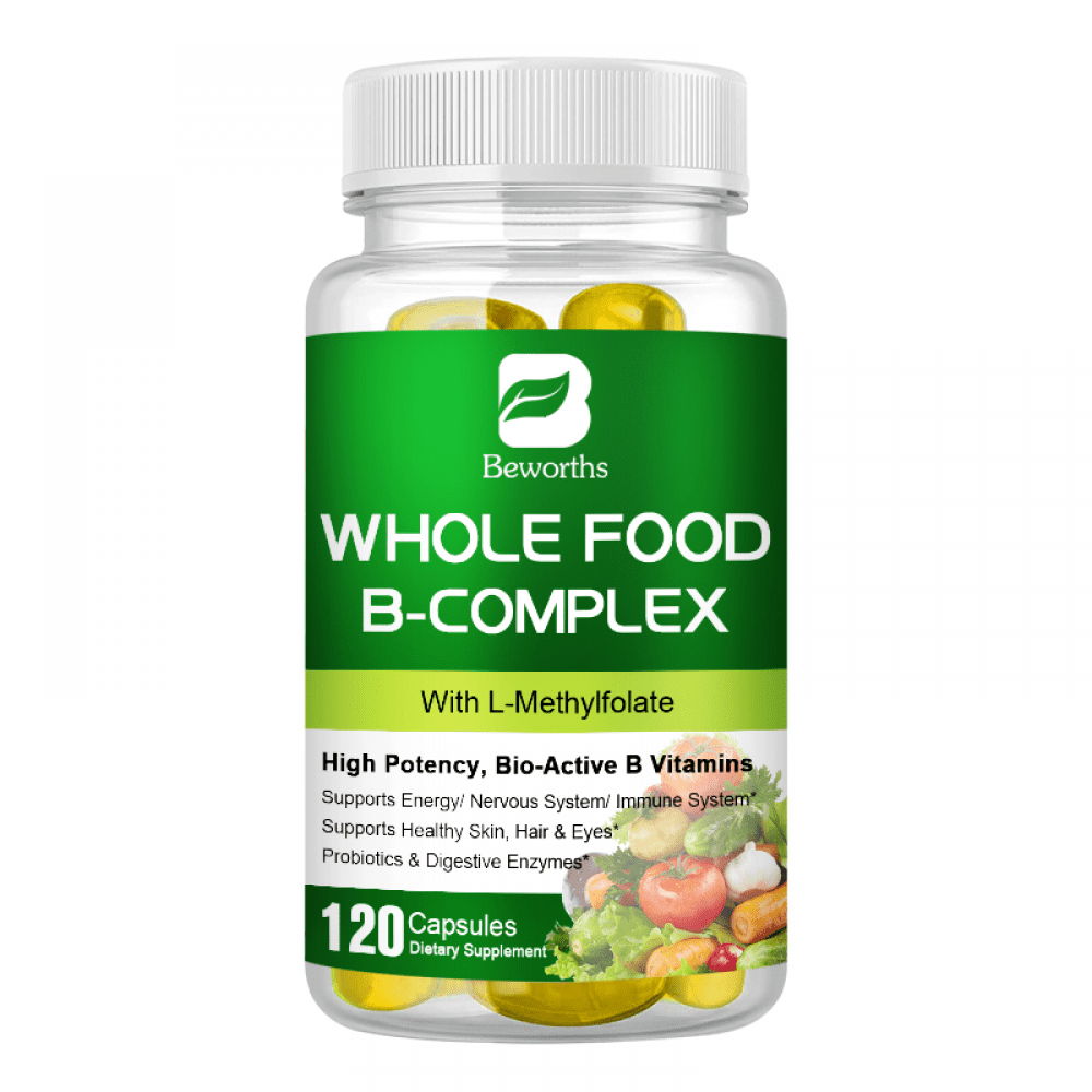 Vitamin B Complex Capsules,B1, B2, B3, B5, B6, B7, B9, B12 Heart