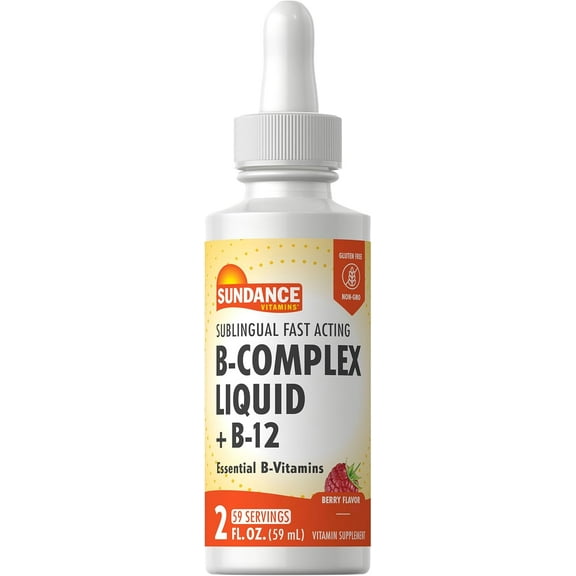 Vitamin B Complex | 2 Fl Oz | With B-12 | Berry Flavor | Essential Sublingual Vitamins | by Sundance
