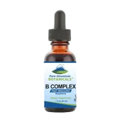 Pure Mountain Botanicals Liquid Vitamin B Complex - B12 B6 Drops - Raspberry Flavor - Kosher Non-GMO - 30 Servings