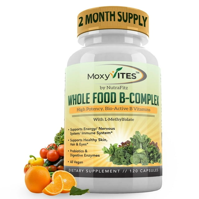 Vitamin B Complex B Vitamins Whole Food Supplement, B12