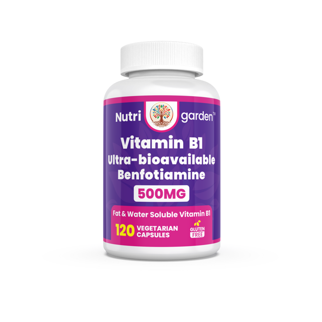 Vitamin B1 500mg with Benfotiamine, 120* VEGETARIAN Capsules Fat
