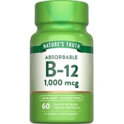 Vitamin B12 | 1000 mcg | 60 Softgels | For Men and Women | Non-GMO, Gluten Free | by Natures Truth