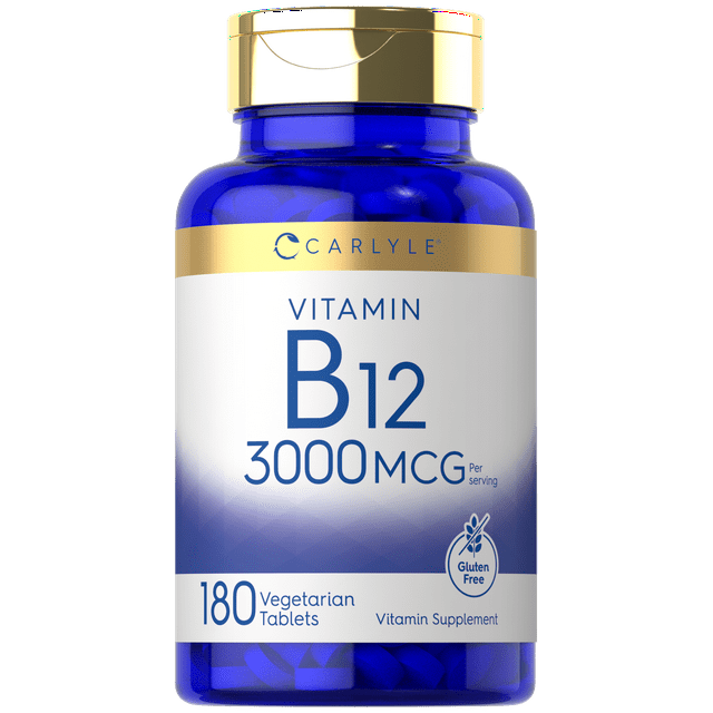 Vitamin B12 3000mcg 180 Vegetarian Tablets by Carlyle