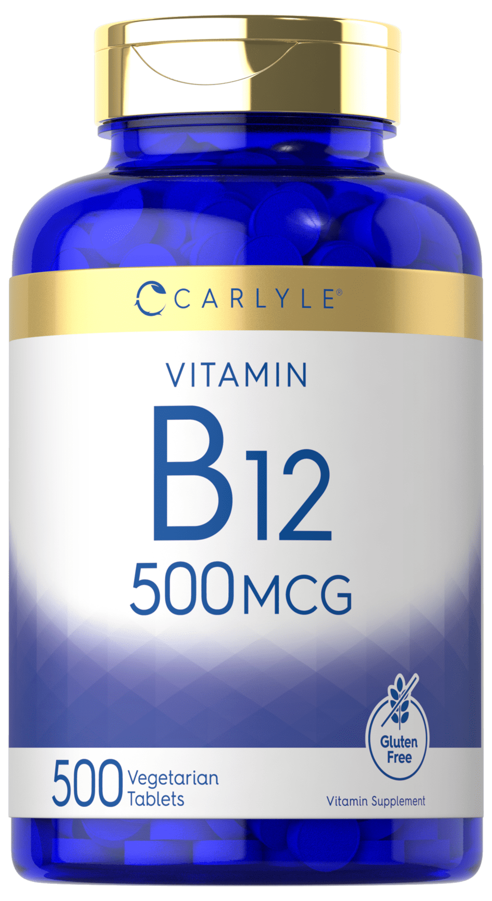 Vitamin B12 500mcg | 500 Tablets | Vegetarian Formula | by Carlyle