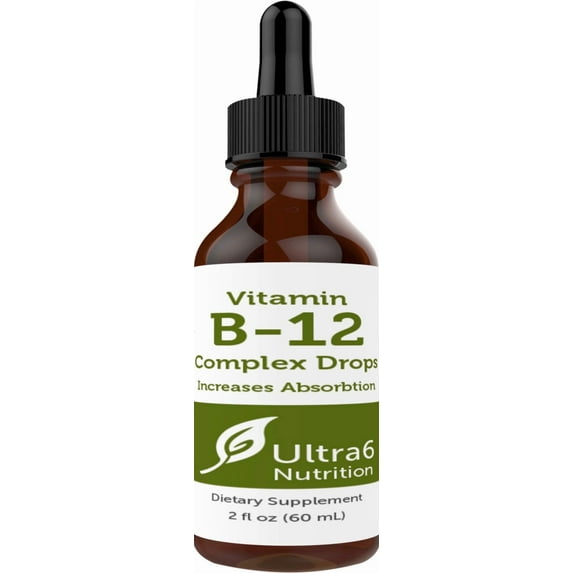 Ultra6 Nutrition Vitamin B12 Sublingual Liquid Drops - B12 Methylcobalamin Supplement Great for Energy & Tiredness - Vitamin-B Supplements for Women & Men - 90 Day Supply