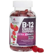 B-12 Vitamin Energy Gummies - 4500mcg Extra Strength B12 Gummy Chewables for Energy Metabolism & Immune Support - Dietary Supplement for Women, Men, & Kids - Non-GMO, Vegan, Berry Flavor - 120 Count