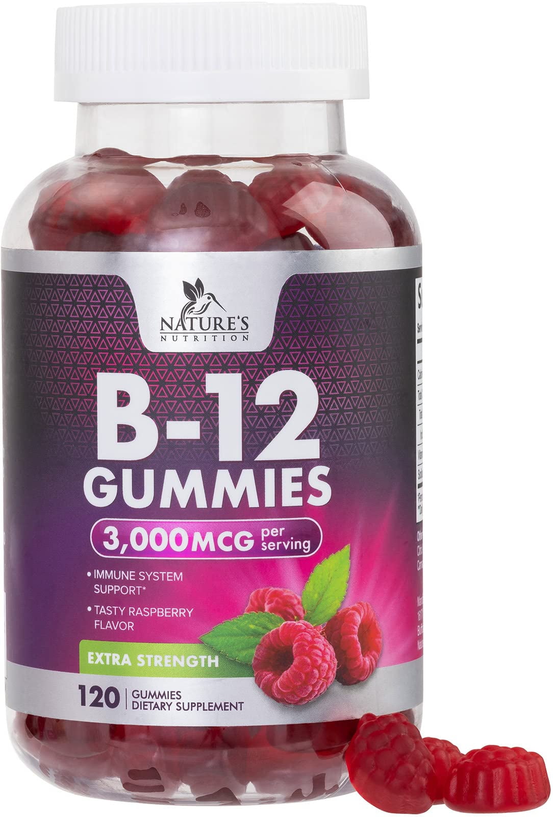 Vitamin B12 Gummies 3000 mcg, High Absorption Vitamin B12 Energy