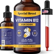 Liquid Vitamin B12 for Dogs   Methylcobalamin and 5-MTHF   Boosts Energy, Appetite, Mood & Immune System Support, Easy-to-Use Dropper - Chicken Flavor, 2 fl oz