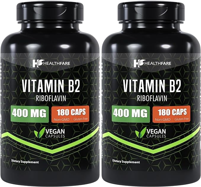 Vitamin B2 400mg | 180 Capsules | Riboflavin | Gluten Free | Made in The USA (2)
