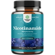 Vitamin B3 Nicotinamide - Mitochondrial Energy and Anti Aging Skin Supplement - AKA Vitamin B3 Niacin 500mg per serving Flush Free and Niacinamide - Flush Free Niacin Supplement - 240 Capsules