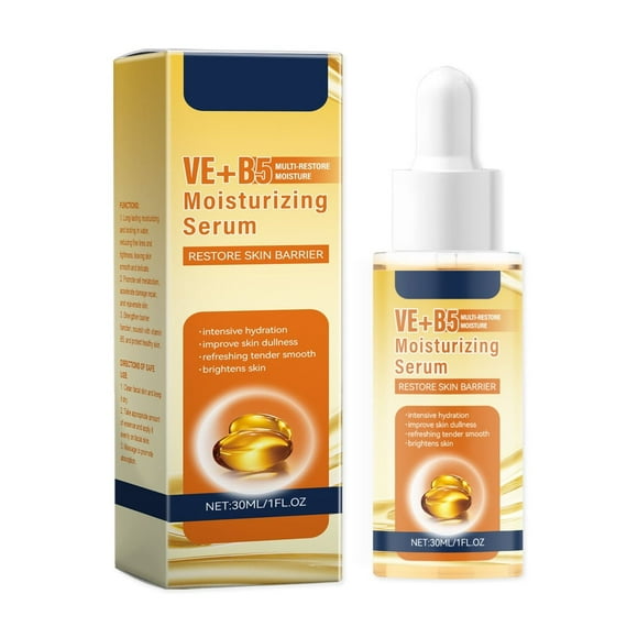 Vitamin B5 Facial Essence Serum 30ml - Deep Moisturizing Face Treatment with Pantothenic Acid for Dry Sensitive Skin - Fast Absorbing Barrier Repair Hydrating Formula for All Skin Types