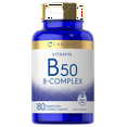 thumbnail image 1 of Vitamin B50 Complex | 180 Caplets | Vegetarian, Non-GMO, Gluten Free | by Carlyle, 1 of 7