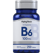 Vitamin B6 100mg Supplement | 250 Tablets | as Pyridoxine Hydrochloride | by Piping Rock
