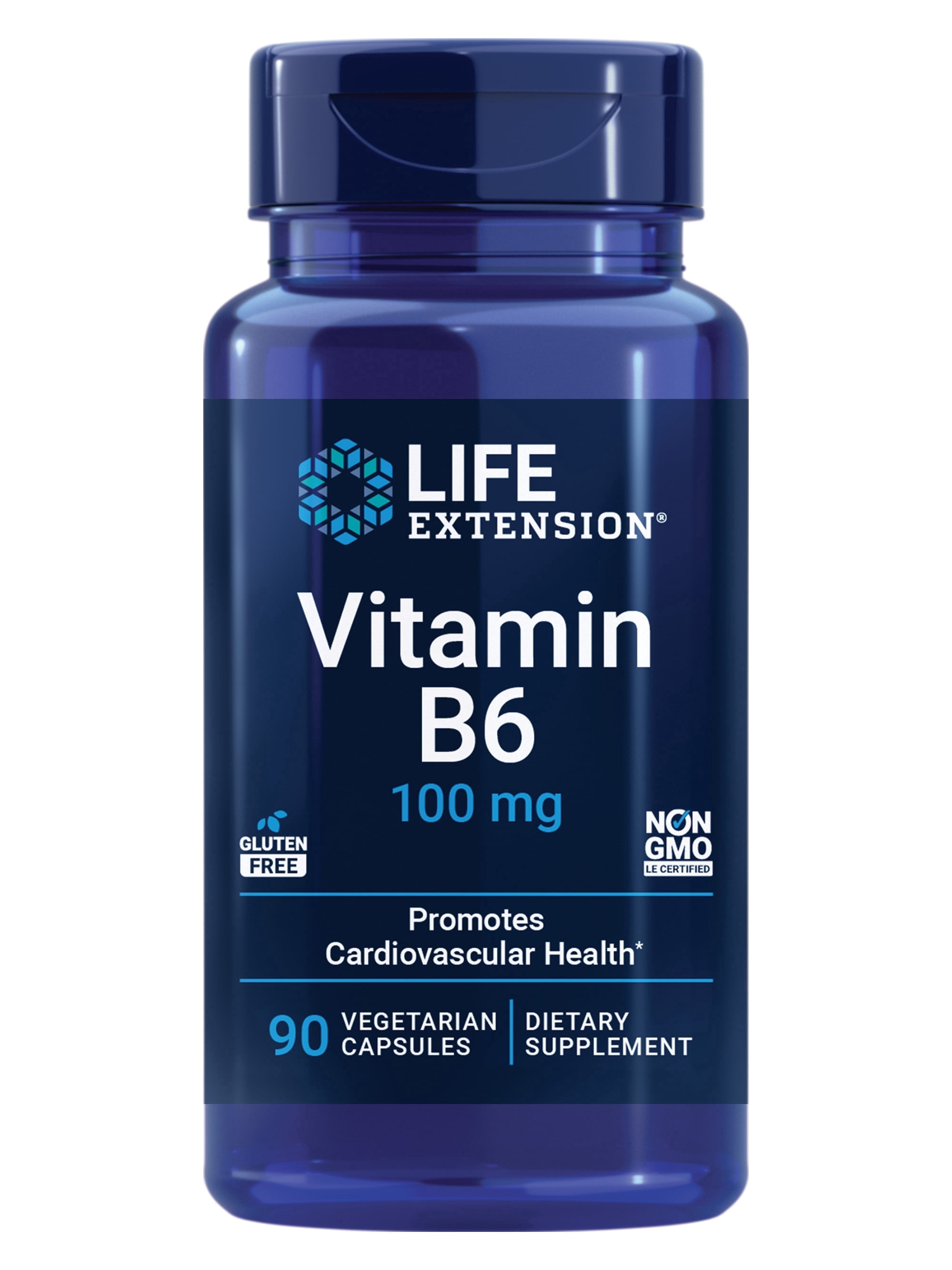 Life Extension Vitamin B6 250mg Vegetarian Capsules for Heart, Brain, Kidney & Eye Health