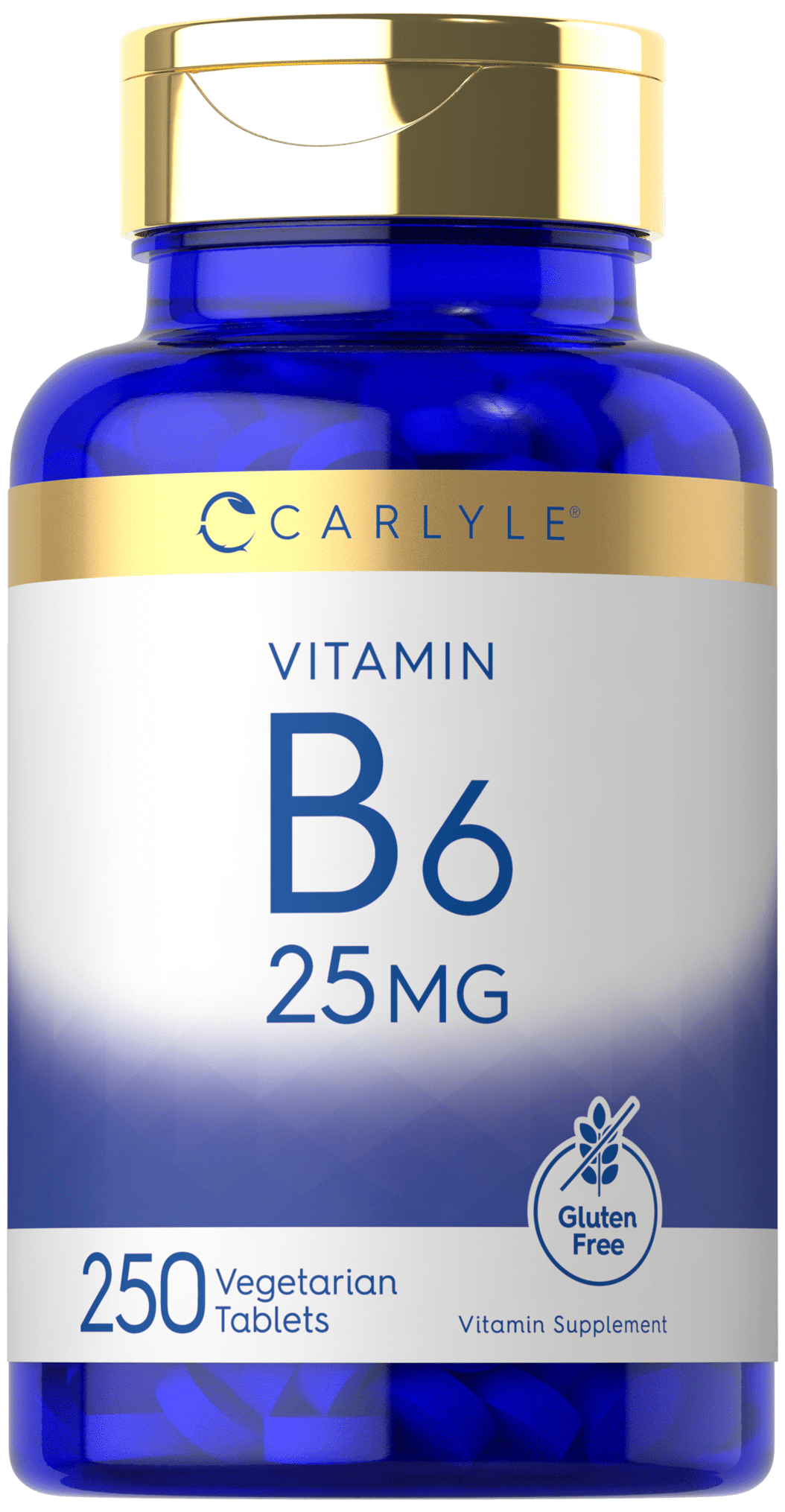 Vitamin B6 25mg 250 Vegetarian Tablets by Carlyle