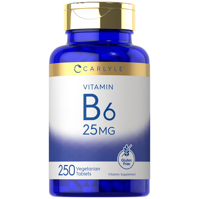 Vitamin B6 25mg 250 Vegetarian Tablets by Carlyle