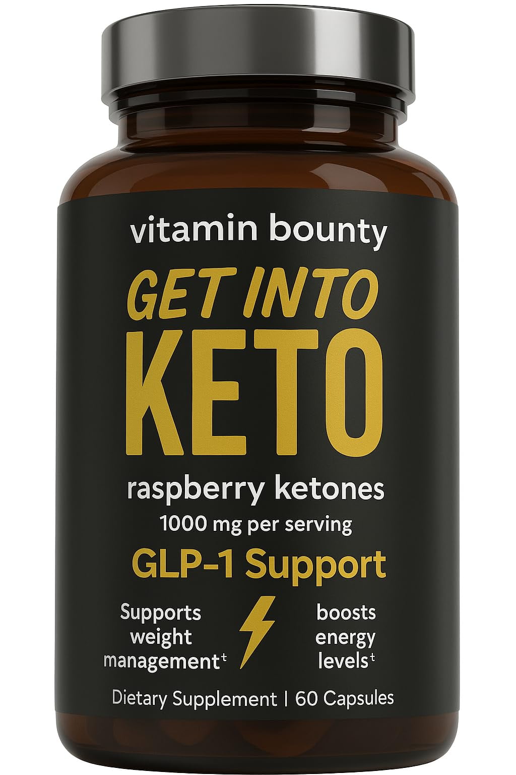 Vitamin Bounty Get Into Keto Pills - Premium Raspberry Ketones, Promotes Ketosis for Women and Men, Supports Keto Diet, Green Tea, Boosts Energy, Non-GMO - 60 Capsules