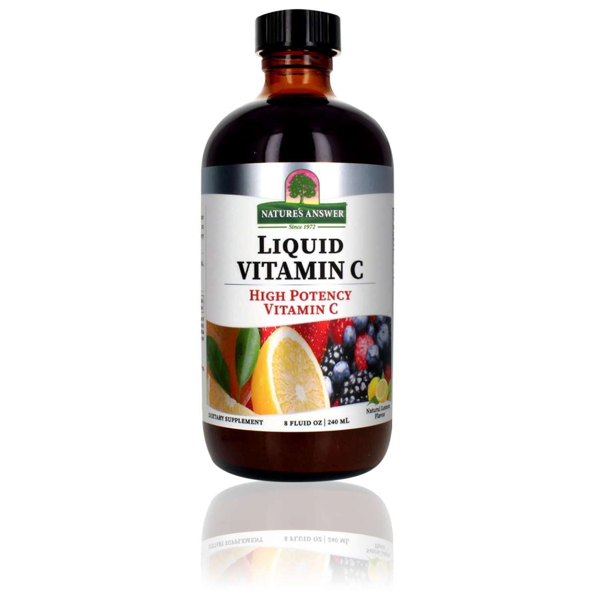 Nature s Answer Vitamin C 1000 Liquid with Bioflavonoids Organic Agave Lemon Oil 8oz Walmart