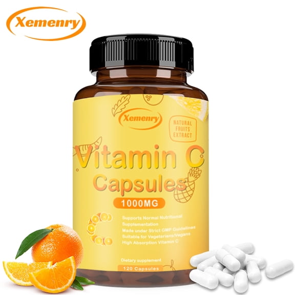 Vitamin C 1000mg - for Antioxidant Activity & Immune Support - Gluten Free - 120 Count